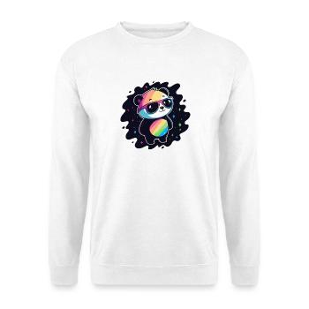 Panda Rainbow Galaxy Coole Brillen - Unisex Pullover - Weiß - Vorne