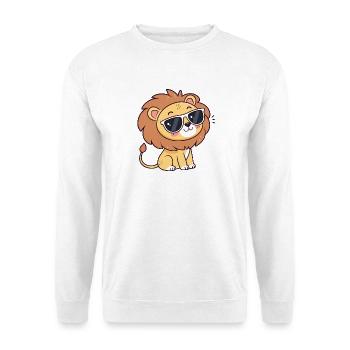 Kawaii Lion Sunglasses - Unisex Sweatshirt - white - Front