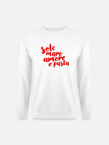 sole, mare, amore e pasta - Unisex Pullover - Weiß