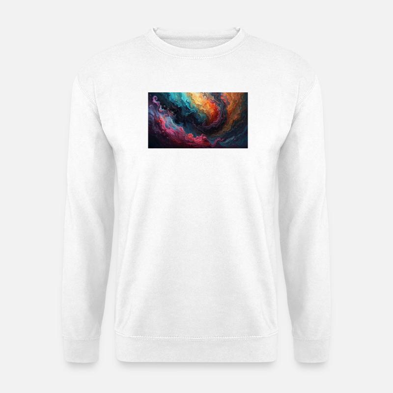 Farbwirbel Nebelmeer - Unisex Pullover - Weiß