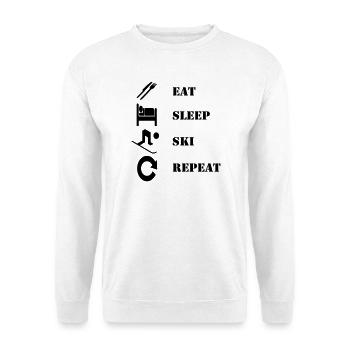 eat sleep ski reapeat - Unisex Pullover - Weiß - Vorne