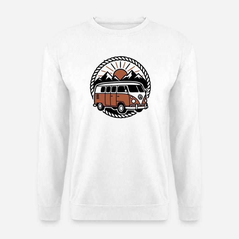 Kultiger Retro Vanlife Camper Bus - Unisex Pullover - Weiß