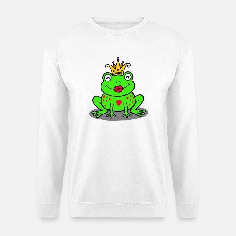 Königlicher Frosch mit Herz - Unisex Pullover - Weiß