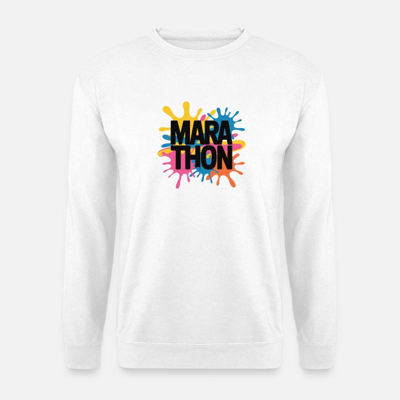 Farbsplash Marathon - Unisex Pullover - Weiß
