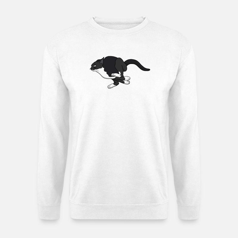 Midnight Leap Noir Katze - Unisex Pullover - Weiß