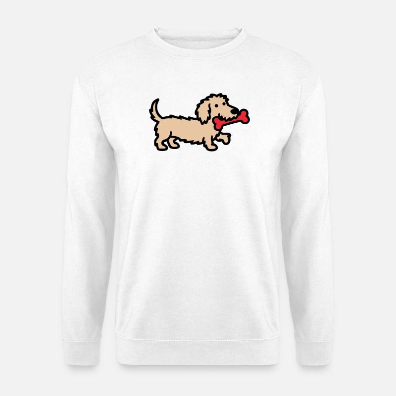 Terrier Doodle Bone Comic - Unisex Sweatshirt - white