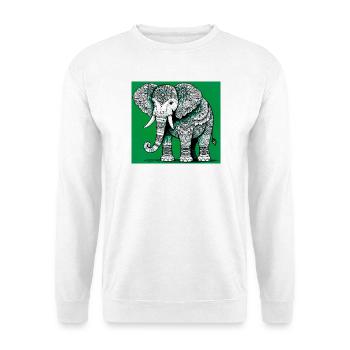 Elefant - Unisex Pullover - Weiß - Vorne - Alina (178cm) & Michal (187cm)