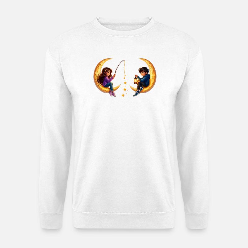 Junge Mädchen Halbmond - Unisex Pullover - Weiß