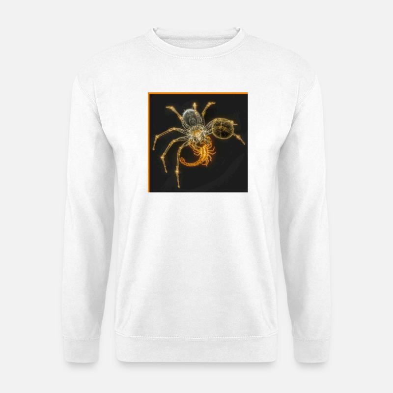 Neon Spider with Funky Tails - Unisex Sweatshirt - white