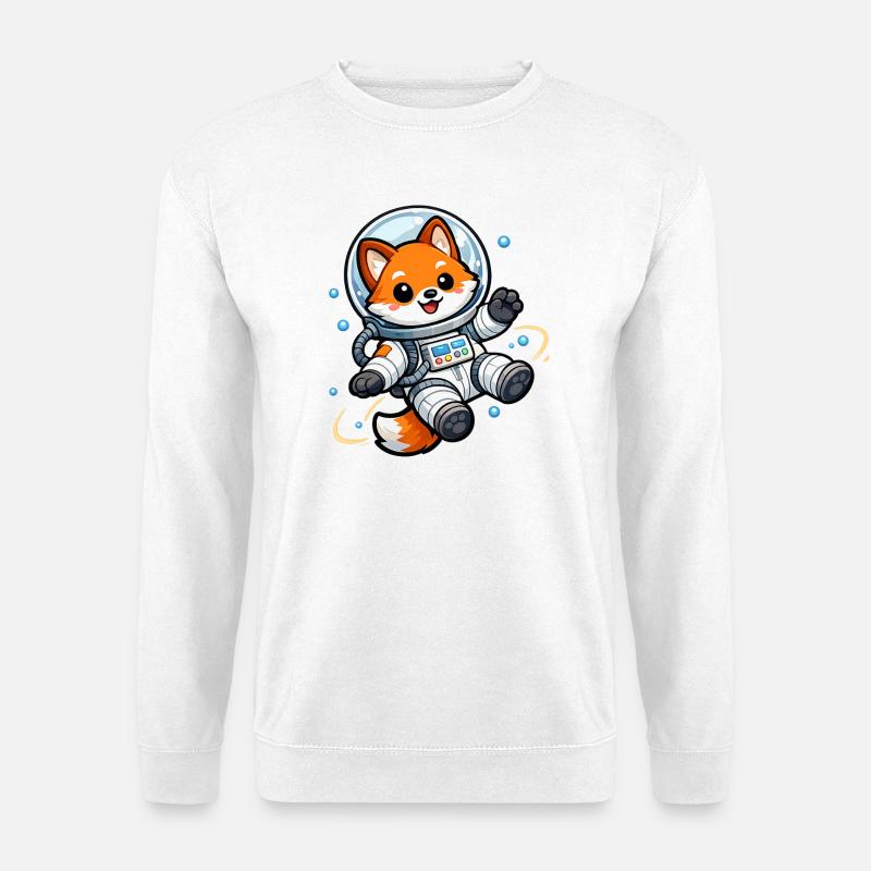 Space Fox in Space Suit - Unisex Sweatshirt - white