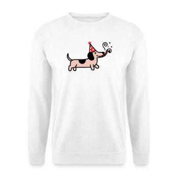 Fête Teckel Chien d’anniversaire - Sweat-shirt Unisexe - blanc - Devant