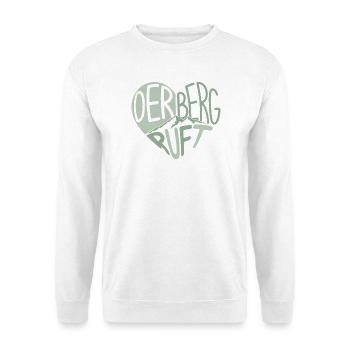 Der Berg Ruft Herz– Berg Silhouette - Unisex Pullover - Weiß - Vorne