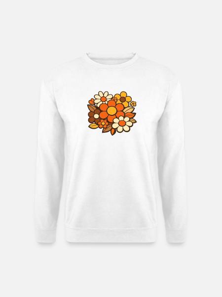 Retro Bouquet of Flowers - Unisex Sweatshirt - white