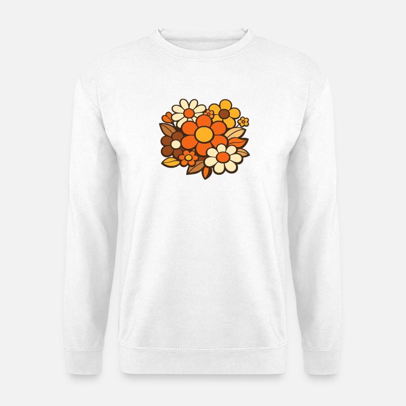 Bouquet de fleurs rétro - Sweat-shirt Unisexe - blanc