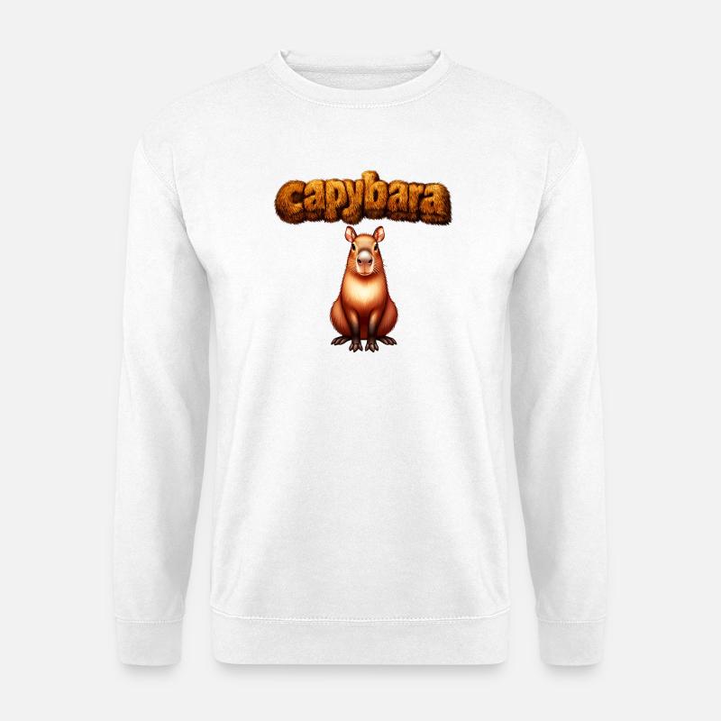 Hairy Capybara Artwork - Unisex Sweatshirt - white
