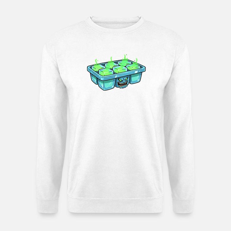 Monster-Eiswürfel im Eiskubentray - Unisex Pullover - Weiß