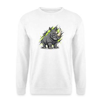 Grinning Rhino Graffiti Style - Unisex Sweatshirt - white - Front