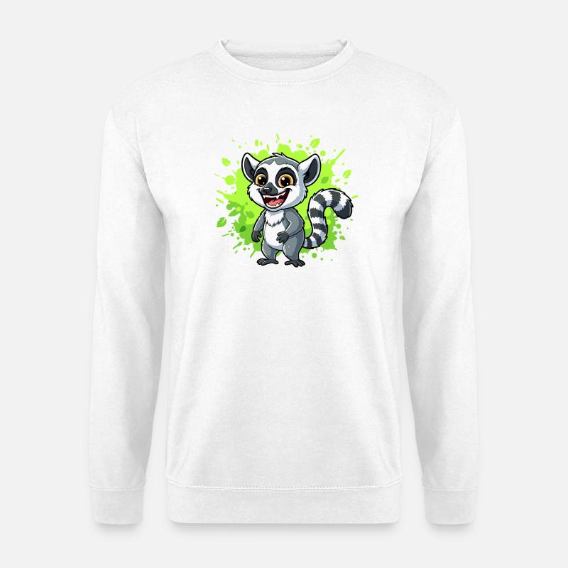 Lemur Neon Spritzer - Unisex Pullover - Weiß