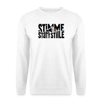Stimme statt Stille Motiv für Protest und Demo - Unisex Pullover - Weiß - Vorne