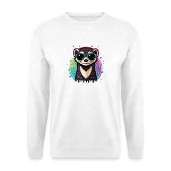 Regenbogenotterblaue Brille - Unisex Pullover - Weiß - Vorne