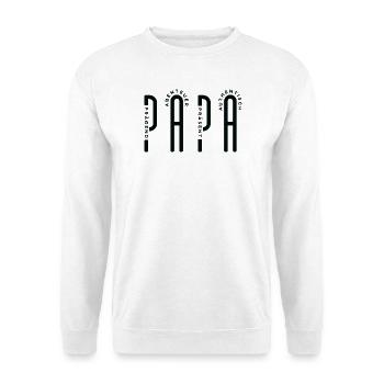 Minimalist PAPA - Black Typo Design - Unisex Pullover - Weiß - Vorne