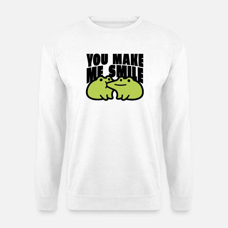 You Make me Smile Spruch - Unisex Pullover - Weiß