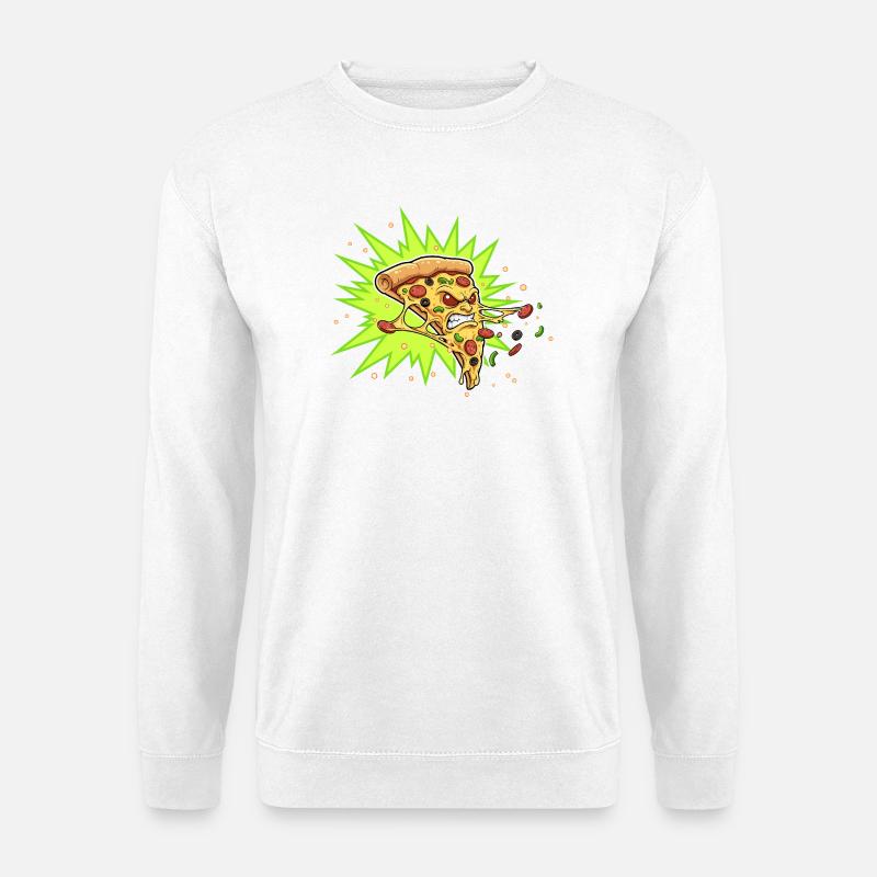 Pizza Slice Aggressor Neonburst - Unisex Sweatshirt - white
