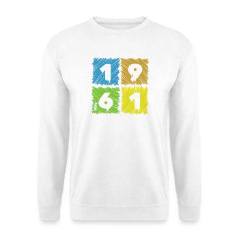 65. Écussons de Farbige du Geburtstag depuis 05/1961 - Sweat-shirt Unisexe - blanc - Devant