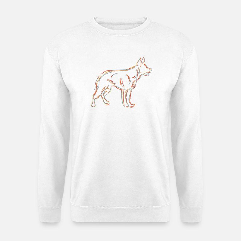 German Shepherd Drawing - Unisex Sweatshirt - white
