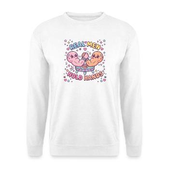 Brad de fer – De vrais hommes se tenant la main - Sweat-shirt Unisexe - blanc - Devant