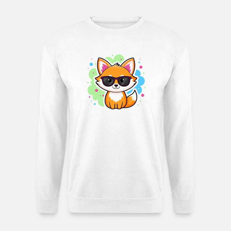 Fuchs-Pop-Brille - Unisex Pullover - Weiß