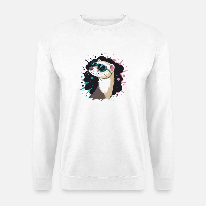Sommerotter-Blaubrille - Unisex Pullover - Weiß