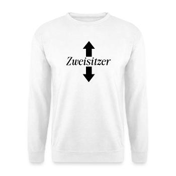 ZWEISITZER Shirt | Funny Minimalist Arrow Meme Tee - Unisex Pullover - Weiß - Vorne