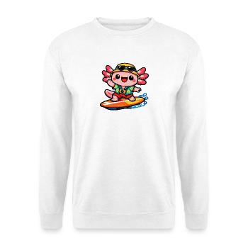 Kawaii Surf Beach Hero Axolotl - Unisex Sweatshirt - white - Front