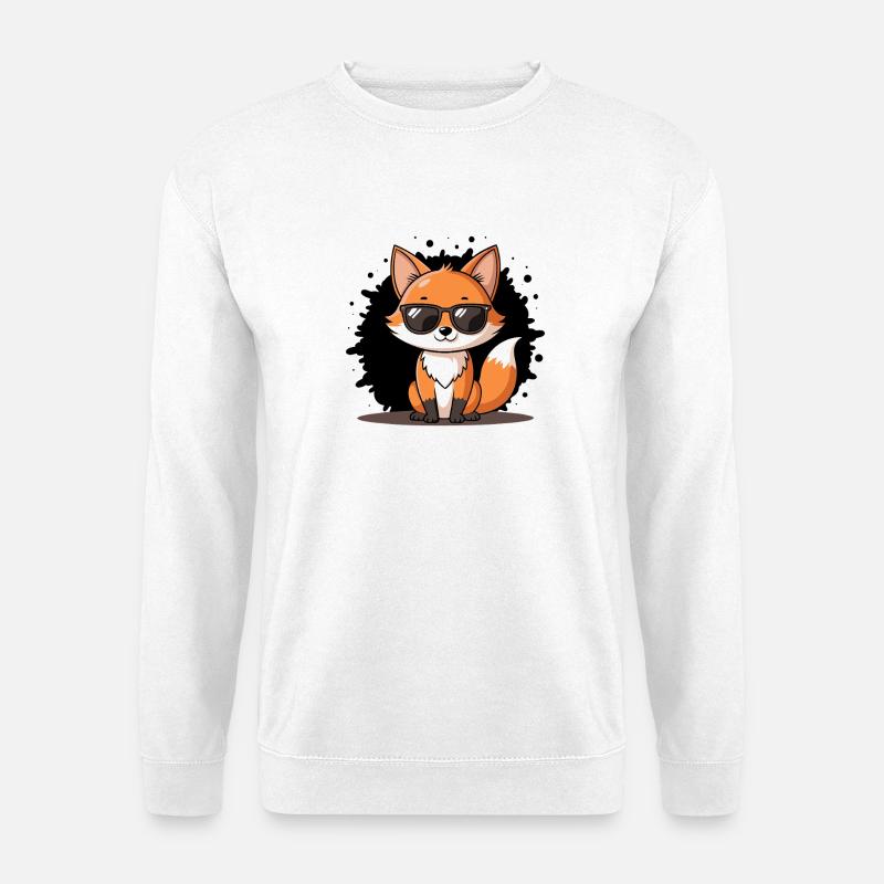 Chic Fox Black Glasses - Unisex Sweatshirt - white