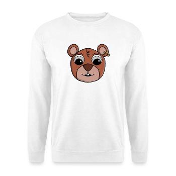 Fröhliches, freches Tiergesicht - Unisex Pullover - Weiß - Vorne