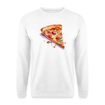 Pizza Aquarell Slice - Unisex Pullover - Weiß - Vorne