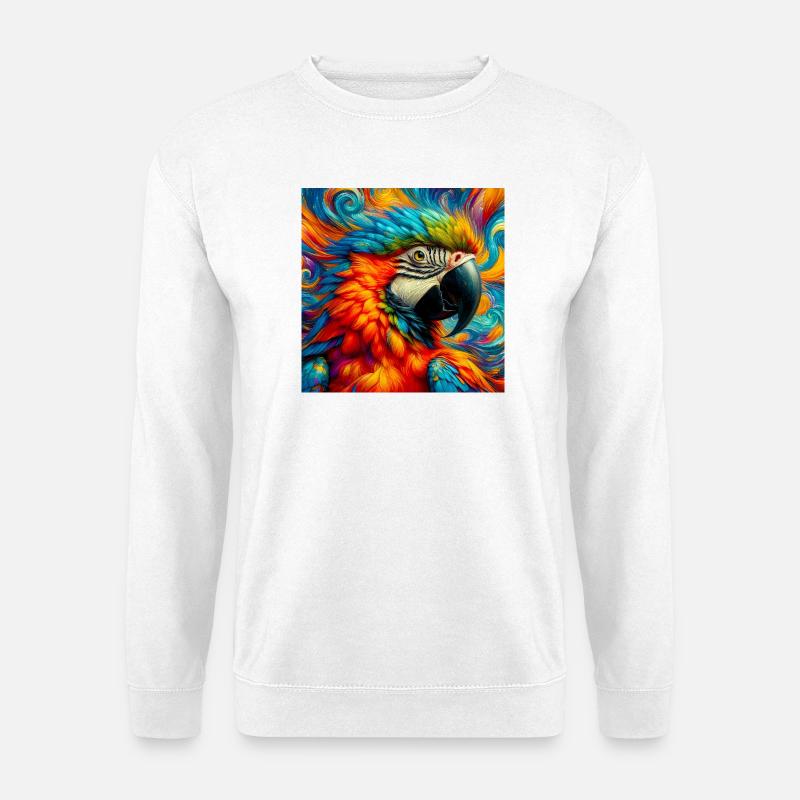 perroquet - Sweat-shirt Unisexe - blanc