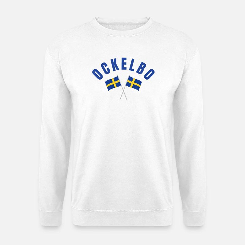 Ockelbo Schwedische Flaggen - Unisex Pullover - Weiß