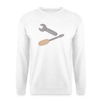 Tool duo: wrench & screwdriver - Unisex Sweatshirt - white - Front