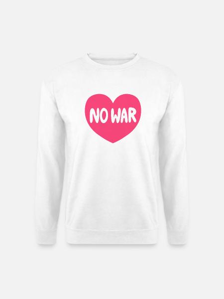 No War Heart Peace Grafik - Unisex Pullover - Weiß