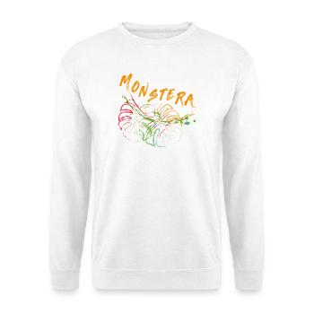Monstera  - Unisex Pullover - Weiß - Vorne - Alina (178cm) & Michal (187cm)
