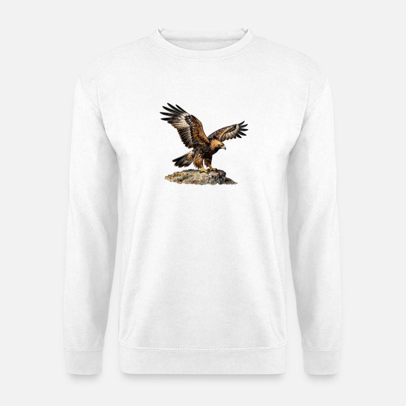 Eagle in flight on steep rock - Unisex Sweatshirt - white