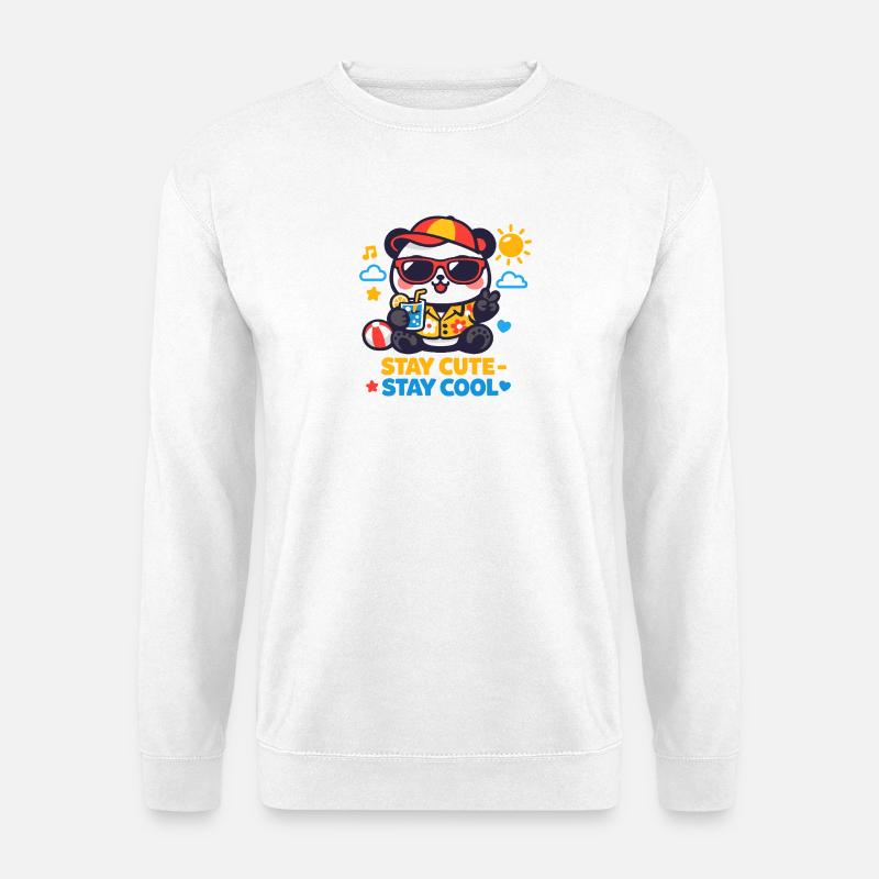 Graphique Reste mignon Reste Cool Bear - Sweat-shirt Unisexe - blanc