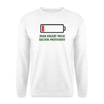 Batterie leer Motivation rar - Unisex Pullover - Weiß - Vorne