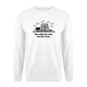 Büro-Chaos am Schreibtisch - Unisex Pullover - Weiß - Vorne