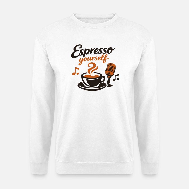 Espresso yourself – Kaffee Musik Design - Unisex Pullover - Weiß