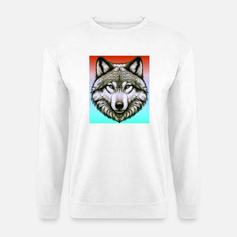 Wolf - Unisex Pullover - Weiß