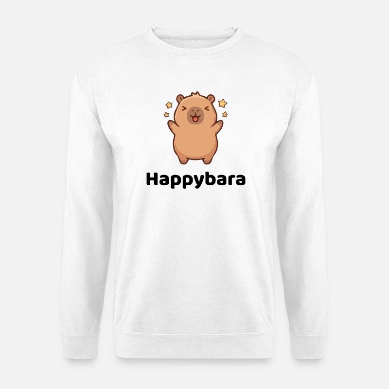 Happybara - maximal entspannt und happy - Unisex Pullover - Weiß