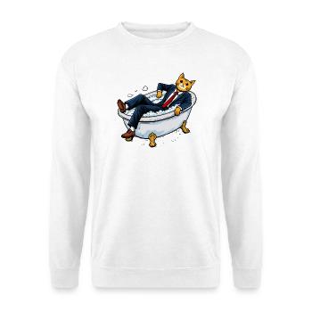 Corporate Cat in a Soapy Bathtub - Unisex Sweatshirt - white - Front